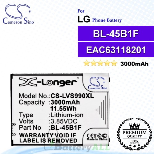 CS-LVS990XL For LG Phone Battery Model BL-45B1F / EAC63118201 / EAC63158401 AAC