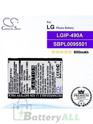 CS-LVX600SL For LG Phone Battery Model LGIP-490A / SBPL0095501