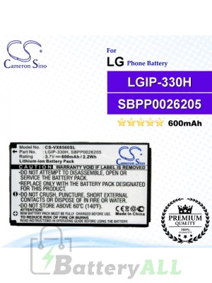 CS-VX8560SL For LG Phone Battery Model LGIP-330H / SBPP0026205
