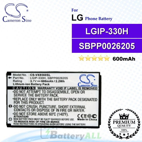 CS-VX8560SL For LG Phone Battery Model LGIP-330H / SBPP0026205