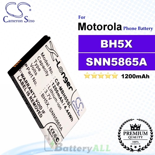 CS-MBH05SL For Motorola Phone Battery Model BH5X / SNN5865A