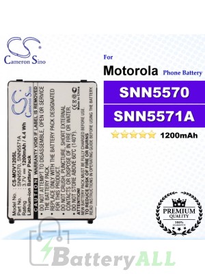 CS-MOV120SL For Motorola Phone Battery Model SNN5570 / SNN5571A