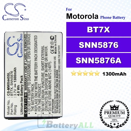CS-MWX445SL For Motorola Phone Battery Model BT7X / SNN5876 / SNN5876A