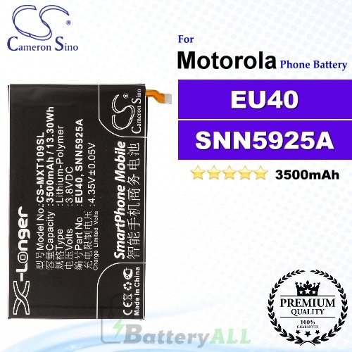 CS-MXT109SL For Motorola Phone Battery Model EU40 / SNN5925A