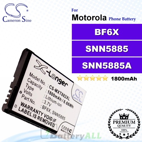 CS-MXT882XL For Motorola Phone Battery Model BF6X / SNN5885 / SNN5885A