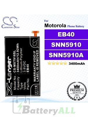 CS-MXT916SL For Motorola Phone Battery Model EB40 / SNN5910 / SNN5910A / SNN5910B