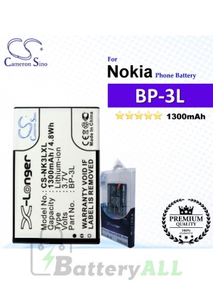 CS-NK3LXL For Nokia Phone Battery Model BP-3L