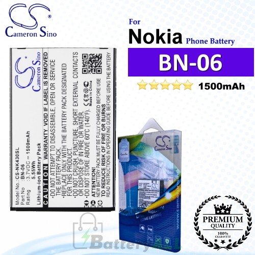 CS-NK430SL For Nokia Phone Battery Model BN-06