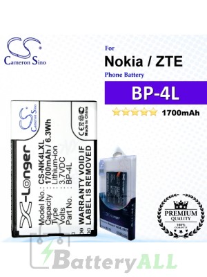 CS-NK4LXL For Nokia Phone Battery Model BP-4L