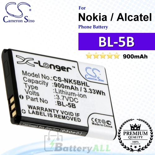 CS-NK5BHL For Nokia Phone Battery Model BL-5B