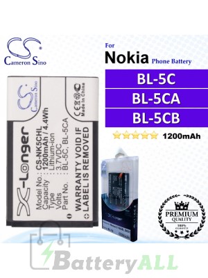 CS-NK5CHL For Nokia Phone Battery Model BL-5C / BL-5CA