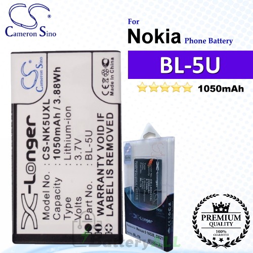 CS-NK5UXL For Nokia Phone Battery Model BL-5U