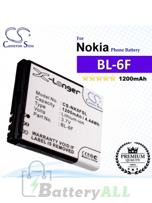 CS-NK6FSL For Nokia Phone Battery Model BL-6F