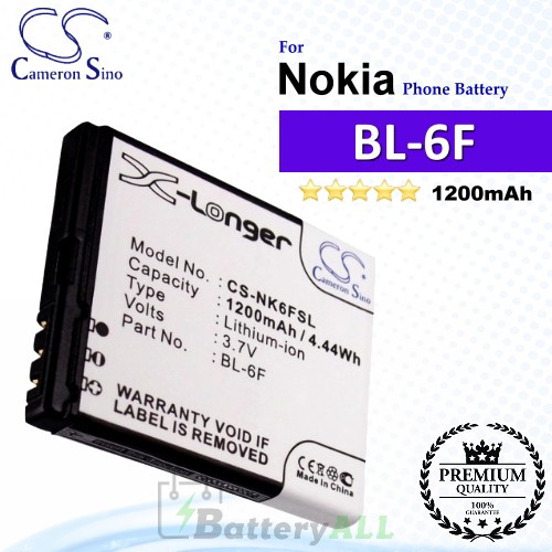 CS-NK6FSL For Nokia Phone Battery Model BL-6F
