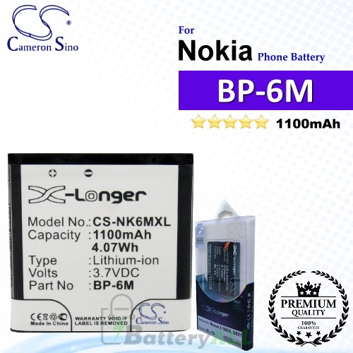 CS-NK6MXL For Nokia Phone Battery Model BP-6M