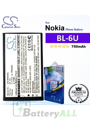 CS-NK6USL For Nokia Phone Battery Model BL-6U