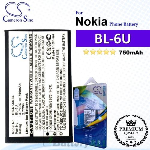 CS-NK6USL For Nokia Phone Battery Model BL-6U