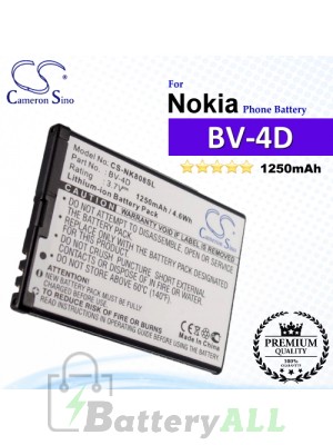 CS-NK808SL For Nokia Phone Battery Model BV-4D