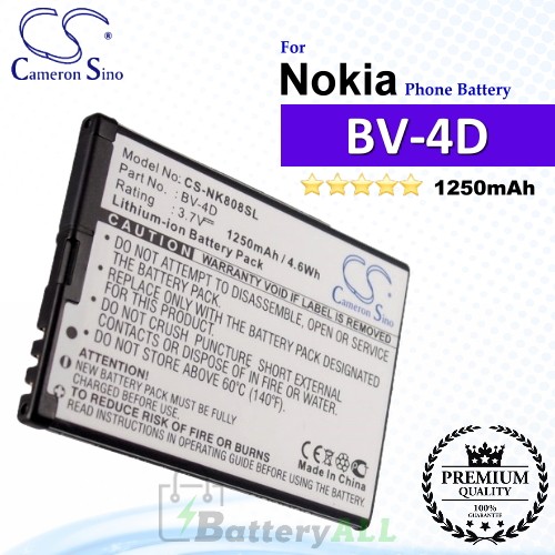 CS-NK808SL For Nokia Phone Battery Model BV-4D