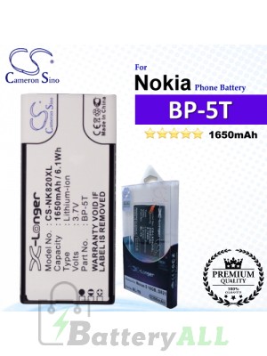 CS-NK820XL For Nokia Phone Battery Model BP-5T