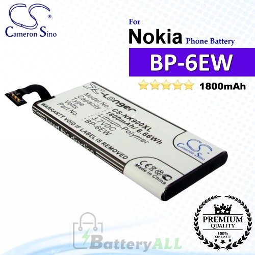 CS-NK900XL For Nokia Phone Battery Model BP-6EW