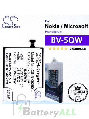 CS-NK929XL For Nokia / Microsoft Phone Battery Model BV-5QW