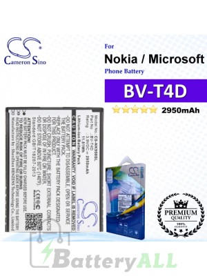 CS-NK950SL For Nokia / Microsoft Phone Battery Model BV-T4D