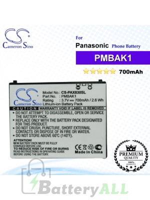 CS-PAX830SL For Panasonic Phone Battery Model PMBAK1