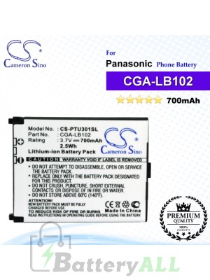 CS-PTU301SL For Panasonic Phone Battery Model CGA-LB102