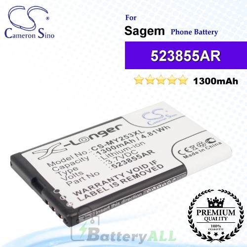 CS-MY253XL For Sagem Phone Battery Model P/N 523855AR