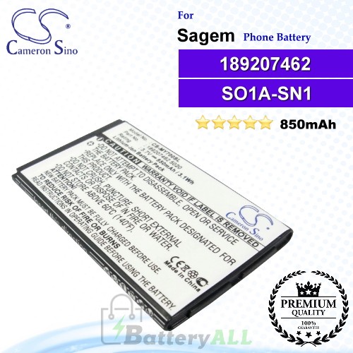 CS-MY700SL For Sagem Phone Battery Model 189207462 / SO1A-SN1