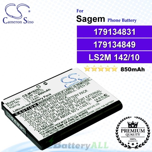 CS-MYS2SL For Sagem Phone Battery Model LS2M 142/10 / 179134831 / 179134849