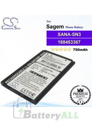 CS-MYX4SL For Sagem Phone Battery Model SANA-SN3 / 188453367