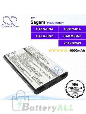 CS-MYX6SL For Sagem Phone Battery Model 188075014 / BA40 / SA1N-SN4 / SAJN-SN2 / SAKM-SN3 / SALM-SN2 / SALM-SN3