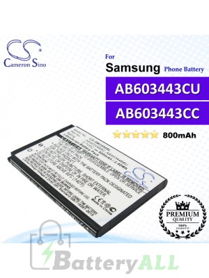 CS-SM5230SL For Samsung Phone Battery Model AB603443CU / AB603443CC