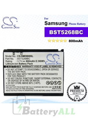 CS-SMD800SL For Samsung Phone Battery Model BST5268BC