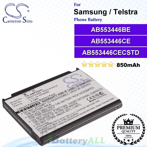 CS-SMF480SL For Samsung Phone Battery Model AB553446CA / AB553446CE / AB553446CEC / AB553446CUCSTD