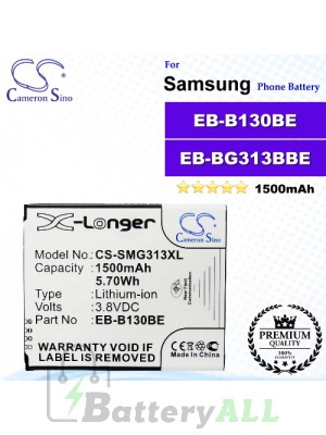 CS-SMG313XL For Samsung Phone Battery Model EB-B130BE / EB-BG313BBE / GH43-04256A