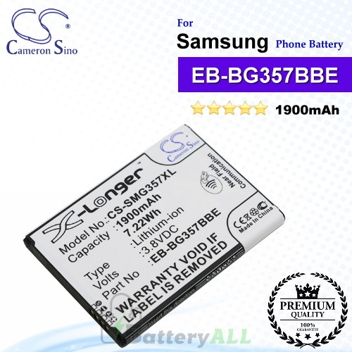 CS-SMG357XL For Samsung Phone Battery Model BG357BBU / BG357BBZ / EB-BG357BBE