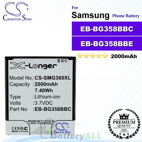 CS-SMG360XL For Samsung Phone Battery Model EB-BG358BBC / EB-BG358BBE