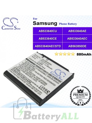 CS-SMG600SL For Samsung Phone Battery Model AB533640CU / AB533640AE / AB533640CE / AB533640AEC / AB533640AECSTD / AB563850DE