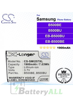 CS-SMI257XL For Samsung Phone Battery Model B500AE / B500BE / B500BU / EB-B500BE / EB-B500BU / GH43-03944A