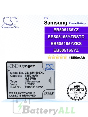CS-SMI405XL For Samsung Phone Battery Model EB505165YZ / EB505165YZBS / EB505165YZBSTD