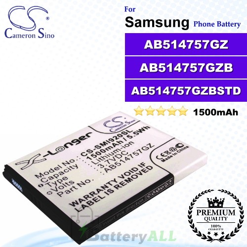 CS-SMI920SL For Samsung Phone Battery Model AB514757GZ / AB514757GZB / AB514757GZBSTD