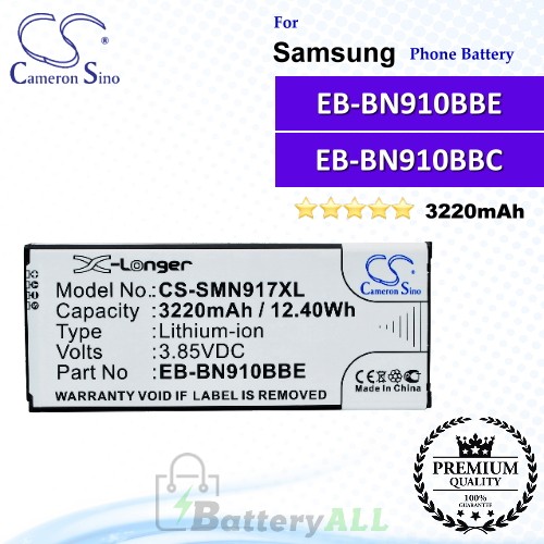 CS-SMN917XL For Samsung Phone Battery Model EB-BN910BBE / EB-BN910BBK / EB-BN910BBU