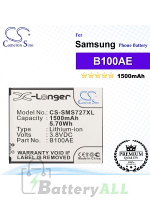 CS-SMS727XL For Samsung Phone Battery Model B100AE / EB-B100AE / GH43-03948B