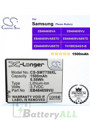 CS-SMT759XL For Samsung Phone Battery Model EB484659VA / EB484659VABSTD / EB484659VU / EB484659VUBSTD / TH1B825AS/5-B