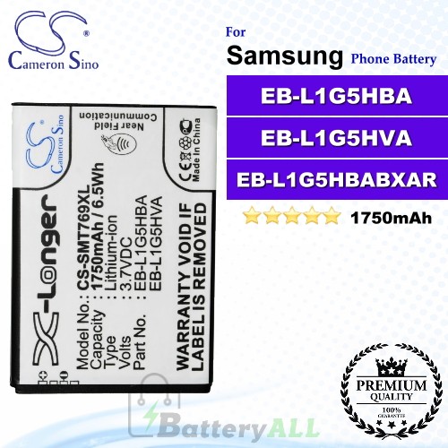 CS-SMT769XL For Samsung Phone Battery Model EB-L1G5HBA / EB-L1G5HBABXAR / EB-L1G5HVA