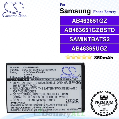 CS-SMU450SL For Samsung Phone Battery Model AB463651GZ / AB463651GZBSTD