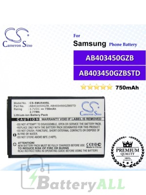 CS-SMU540SL For Samsung Phone Battery Model AB403450GZ / AB403450GZB / AB403450GZBSTD